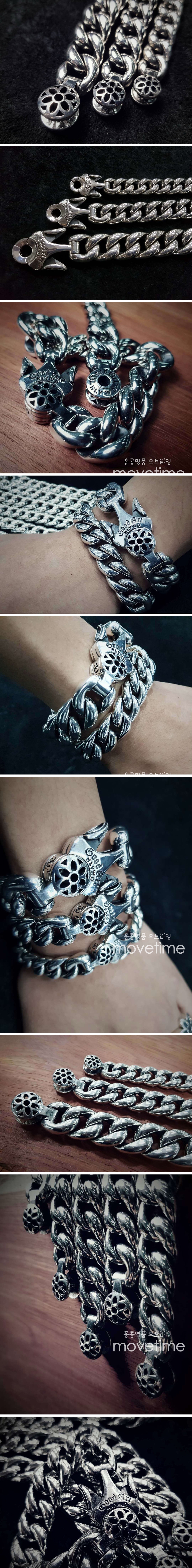 [가격문의][홍콩명품.Chrome Hearts] 크롬하츠 25SS 로고 GOOD ART 925실버 체인 팔찌 (17-23cm), ET2848, CR1, 홍콩명품의류,구매대행,온라인명품