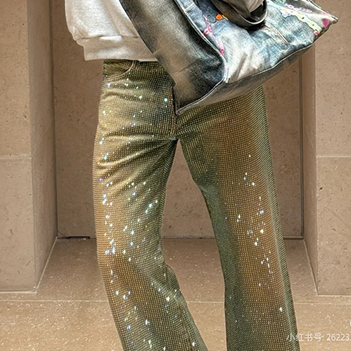 [홍콩명품.ACNE STUDIO] 아크네스튜디오 25SS 로고 스터드 장식 데님 팬츠 진 청바지, BM20248, KB, 홍콩명품의류,구매대행,온라인명품