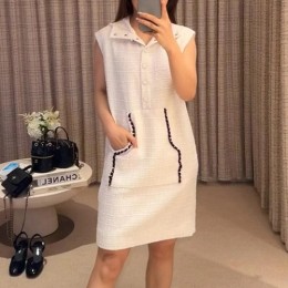 [홍콩명품.CHANEL] 샤넬 25SS 로고 여성 후드 슬리브리스 원피스 (아이보리), BM20289, SS, 홍콩명품의류,구매대행,온라인명품