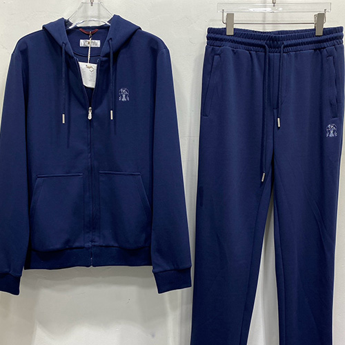 [홍콩명품.Brunello Cucinelli ] 브루넬로 쿠치넬리 25SS 로고 자수 후드 집업 자켓 + 조거 팬츠 바지 상하의 세트 (4컬러), BM20320, JU, 홍콩명품의류,구매대행,온라인명품