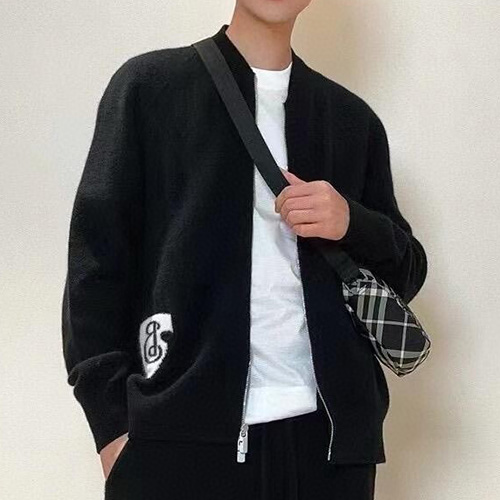 [홍콩명품.Burberry] 버버리 25SS 로고 V넥 니트 집업 자켓 (블랙), BM20329, JL, 홍콩명품의류,구매대행,온라인명품