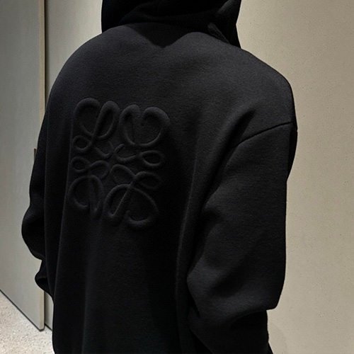 [홍콩명품.LOEWE] 로에베 25SS 로고 Anagram 울 후드 집업 자켓 (블랙), BM20333, JL, 홍콩명품의류,구매대행,온라인명품