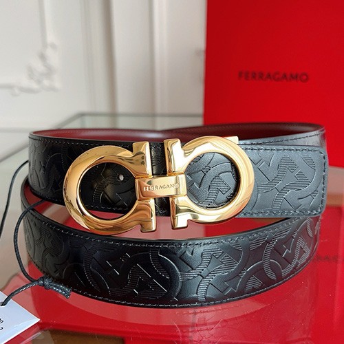 [홍콩명품.FERRAGAMO] 페레가모 25SS 로고 간치니 패턴 레더 가죽 벨트 (블랙-금장), BT1428, JX, 명품레플리카,인터넷쇼핑몰,남자명품,해외직구