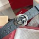 [홍콩명품.Gucci] 구찌 25SS 로고 패턴 레더 가죽 벨트 (블랙-은장), 4.0cm, BT1436, JX, 명품레플리카,인터넷쇼핑몰,남자명품,해외직구