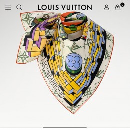 [홍콩명품.LOUIS VUITTON] 루이비통 25SS 로고 Maze of Precious 90-90 실크 스카프 머플러 (화이트), ET2888, JX, 홍콩명품의류,구매대행,온라인명품