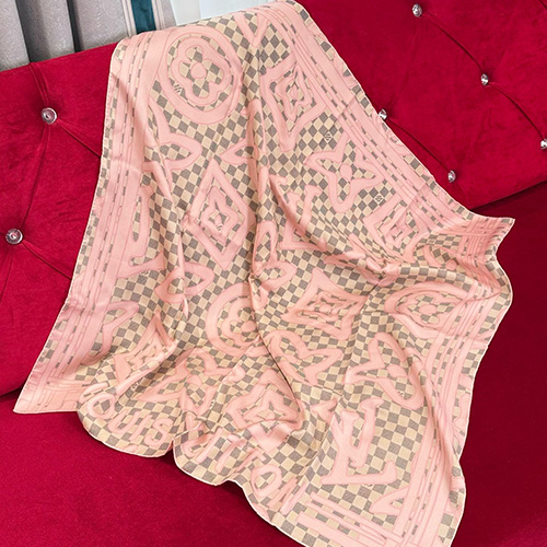 [홍콩명품.LOUIS VUITTON] 루이비통 25SS 로고 다미에 Azur 90-90 실크 스카프 머플러 (핑크), ET2902, JX, 홍콩명품의류,구매대행,온라인명품