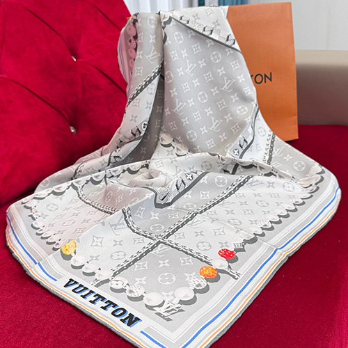 [홍콩명품.LOUIS VUITTON] 루이비통 25SS 로고 모노그램 90-90 실크 스카프 머플러 (그레이), ET2944, JX, 홍콩명품의류,구매대행,온라인명품