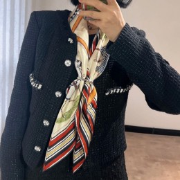 [홍콩명품.Hermes] 에르메스 25SS 로고 패턴 90-90 실크 스카프 머플러 (아이보리), ET2946, JX, 홍콩명품의류,구매대행,온라인명품