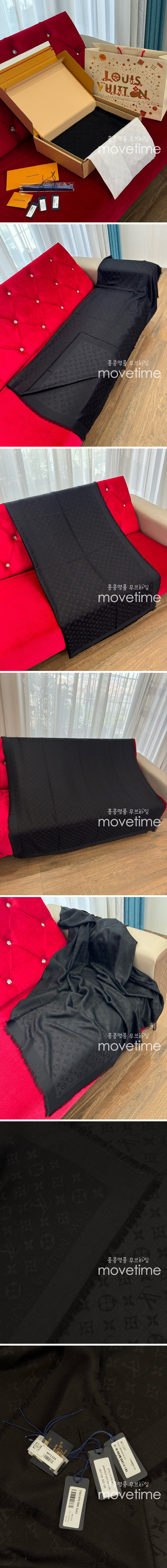 [홍콩명품.LOUIS VUITTON] 루이비통 25SS 로고 모노그램 클래식 숄 140-140 스카프 머플러 M71329 (블랙), ET2969, JX, 홍콩명품의류,구매대행,온라인명품