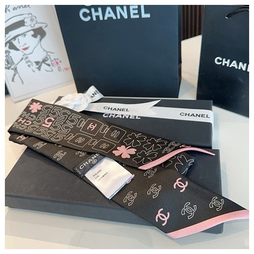 [홍콩명품.CHANEL] 샤넬 25SS 로고 Twilly 6-120 실크 스카프 머플러 (2컬러), ET2988, JX, 홍콩명품의류,구매대행,온라인명품