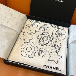 [홍콩명품.CHANEL] 샤넬 25SS 로고 패턴 90-90 실크 스카프 머플러 (화이트), ET2992, JX, 홍콩명품의류,구매대행,온라인명품