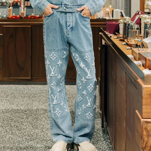 [홍콩명품.LOUIS VUITTON] 루이비통 25SS 로고 모노그램 데님 팬츠 진 청바지, BM20561, JL, 홍콩명품의류,구매대행,온라인명품
