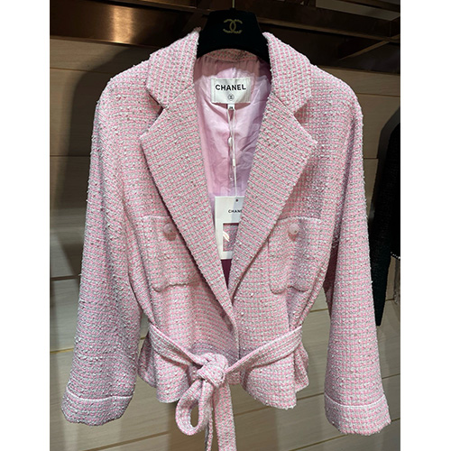 [홍콩명품.CHANEL] 샤넬 25SS 로고 여성 울 코트 자켓 (핑크), BM20576, PG, 홍콩명품의류,구매대행,온라인명품