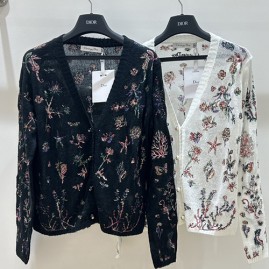 [홍콩명품,Christian Dior] 디올 25SS 로고 여성 플라워 패턴 V넥 니트 가디건 (2컬러), BM20595, GBG, 홍콩명품의류,구매대행,온라인명품