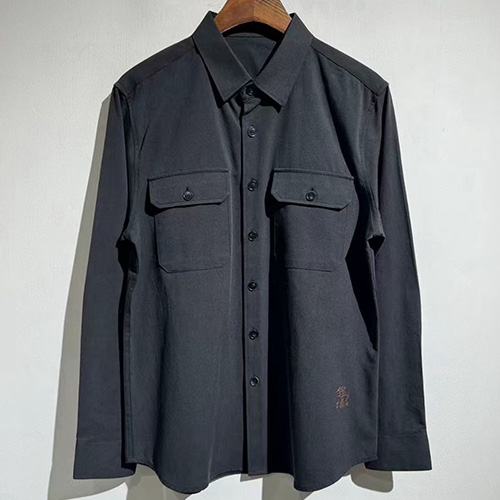 [홍콩명품.Brunello Cucinelli ] 브루넬로 쿠치넬리 25SS 로고 울 남방 셔츠 (3컬러), BM20610, X2, 홍콩명품의류,구매대행,온라인명품