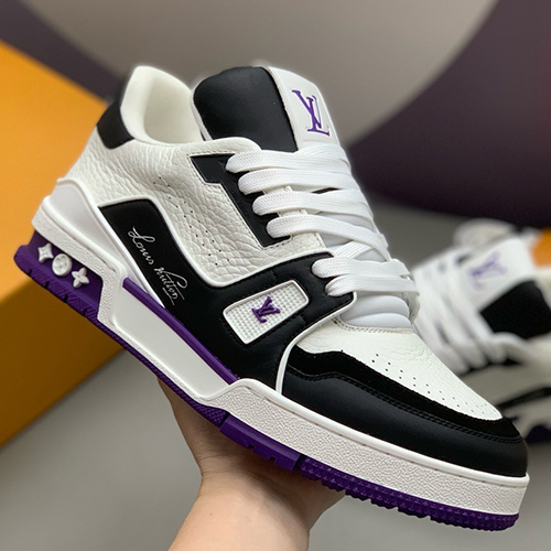 [홍콩명품.LOUIS VUITTON] 루이비통 25SS 로고 남여 모노그램 트레이너 스니커즈 운동화 (블랙-화이트), SE4760, PMD, 명품스니커즈,운동화,구두,로퍼,하이탑,신발