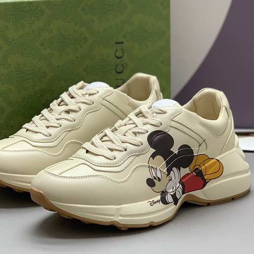 [홍콩명품.Gucci] 구찌 25SS 로고 미키마우스 남여 라이톤 스니커즈 운동화 (아이보리), SE4771, PMD, 명품스니커즈,운동화,구두,로퍼,하이탑,신발