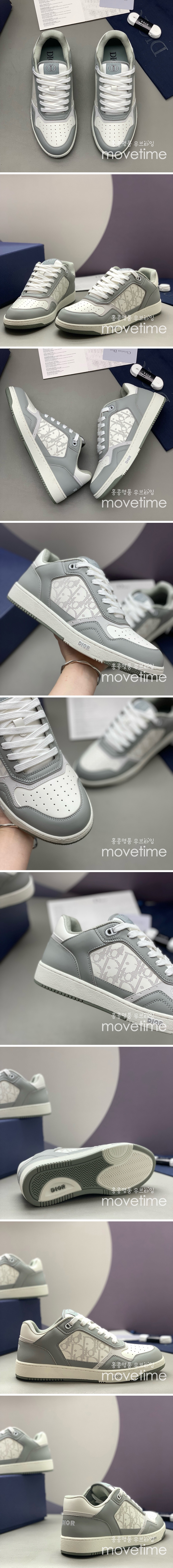 [홍콩명품,Christian Dior] 디올 25SS 로고 오블리크 B27 스니커즈 운동화 (화이트-그레이), SE4780, PMD, 명품스니커즈,운동화,구두,로퍼,하이탑,신발