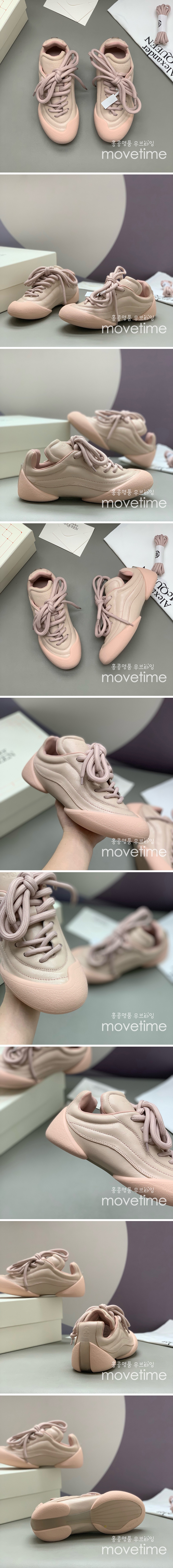 [홍콩명품.McQueen] 알렉산더맥퀸 25SS 로고 여성 레더 가죽 스니커즈 운동화 (핑크), SE4806, PMD, 명품스니커즈,운동화,구두,로퍼,하이탑,신발