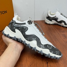 [홍콩명품.LOUIS VUITTON] 루이비통 25SS 로고 모노그램 RUSH 스니커즈 운동화 (화이트-그레이), SE4813, S2, 명품스니커즈,운동화,구두,로퍼,하이탑,신발