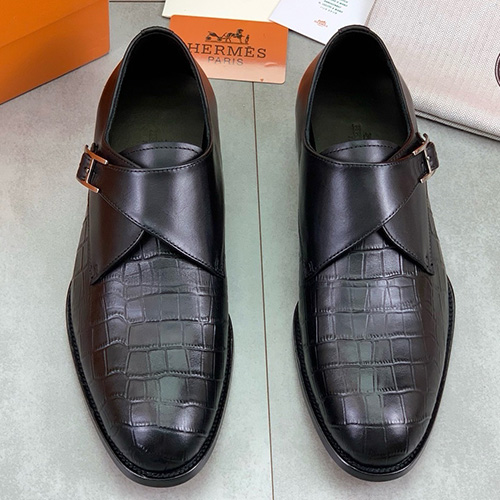 [홍콩명품.Hermes] 에르메스 25SS 로고 레더 가죽 정장 구두 (블랙), SE4816, S2, 명품스니커즈,운동화,구두,로퍼,하이탑,신발