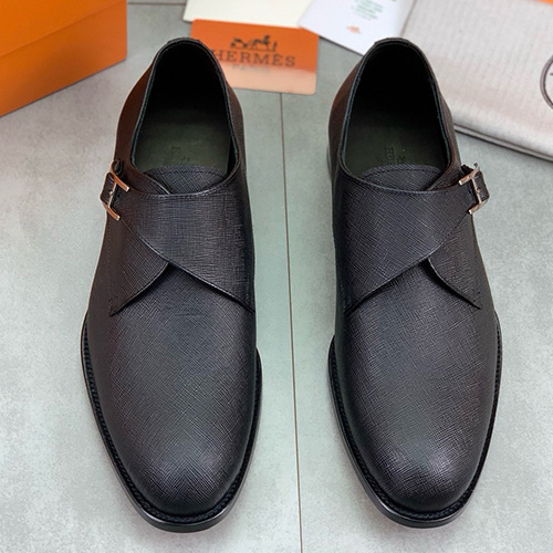 [홍콩명품.Hermes] 에르메스 25SS 로고 레더 가죽 정장 구두 (블랙), SE4817, S2, 명품스니커즈,운동화,구두,로퍼,하이탑,신발