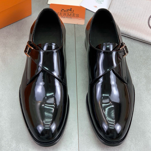 [홍콩명품.Hermes] 에르메스 25SS 로고 레더 가죽 정장 구두 (블랙), SE4820, S2, 명품스니커즈,운동화,구두,로퍼,하이탑,신발