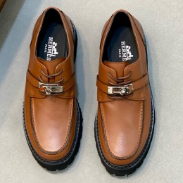 [홍콩명품.Hermes] 에르메스 25SS 로고 레더 가죽 로퍼 구두 (브라운), SE4821, S2, 명품스니커즈,운동화,구두,로퍼,하이탑,신발