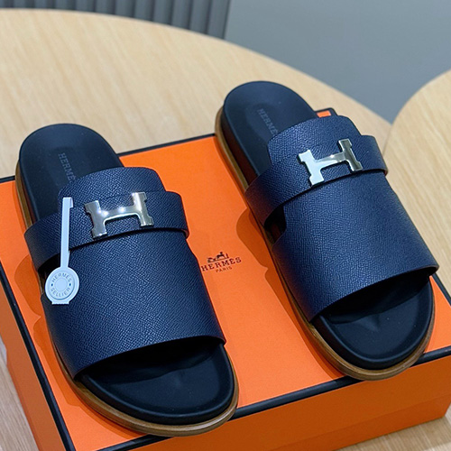 [홍콩명품.Hermes] 에르메스 25SS 로고 JAURES 샌들 슬리퍼 (네이비), SE4833, S2, 명품스니커즈,운동화,구두,로퍼,하이탑,신발