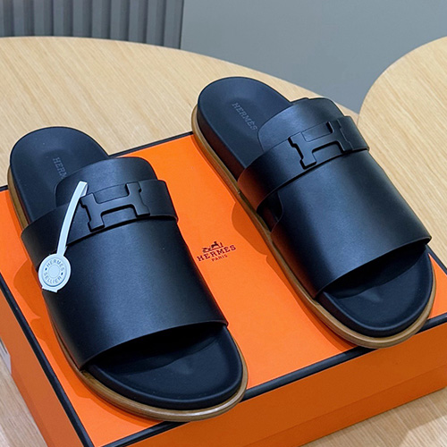 [홍콩명품.Hermes] 에르메스 25SS 로고 JAURES 샌들 슬리퍼 (블랙), SE4836, S2, 명품스니커즈,운동화,구두,로퍼,하이탑,신발