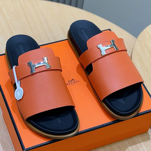 [홍콩명품.Hermes] 에르메스 25SS 로고 JAURES 샌들 슬리퍼 (오렌지), SE4838, S2, 명품스니커즈,운동화,구두,로퍼,하이탑,신발