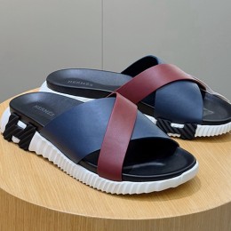 [홍콩명품.Hermes] 에르메스 25SS 로고 INFRA 샌들 슬리퍼 (네이비-와인), SE4854, S2, 명품스니커즈,운동화,구두,로퍼,하이탑,신발