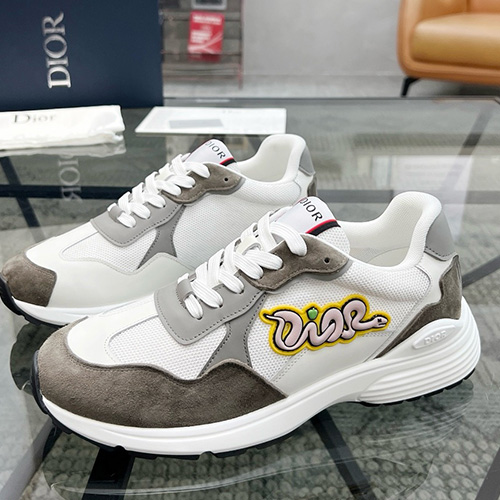 [홍콩명품,Christian Dior] 디올 25SS 로고 레더 가죽 스니커즈 운동화 (화이트-브라운), SE4867, S2, 명품스니커즈,운동화,구두,로퍼,하이탑,신발