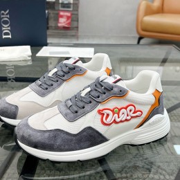 [홍콩명품,Christian Dior] 디올 25SS 로고 레더 가죽 스니커즈 운동화 (화이트-그레이), SE4868, S2, 명품스니커즈,운동화,구두,로퍼,하이탑,신발