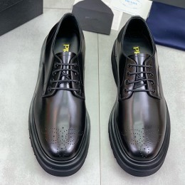 [홍콩명품,PRADA] 프라다 25SS 로고 레더 가죽 정장 구두 (블랙), SE4874, S2, 명품스니커즈,운동화,구두,로퍼,하이탑,신발