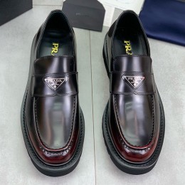 [홍콩명품,PRADA] 프라다 25SS 로고 레더 가죽 정장 구두 (그라데이션-레드), SE4876, S2, 명품스니커즈,운동화,구두,로퍼,하이탑,신발
