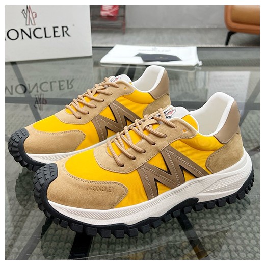 [홍콩명품.MONCLER] 몽클레어 25SS 로고 레더 가죽 스니커즈 운동화 (노랑), SE4901, S2, 명품스니커즈,운동화,구두,로퍼,하이탑,신발