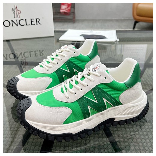 [홍콩명품.MONCLER] 몽클레어 25SS 로고 레더 가죽 스니커즈 운동화 (그린), SE4903, S2, 명품스니커즈,운동화,구두,로퍼,하이탑,신발