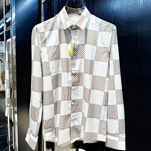 [홍콩명품.LOUIS VUITTON] 루이비통 25SS 로고 다미에 남방 셔츠 (화이트), BM20641, G5, 홍콩명품의류,구매대행,온라인명품
