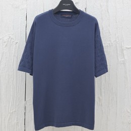 [홍콩명품.LOUIS VUITTON] 루이비통 25SS 로고 모노그램 니트 반팔 티셔츠 (네이비), BM20701, KB, 홍콩명품의류,구매대행,온라인명품