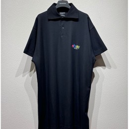 [홍콩명품.BALENCIAGA] 발렌시아가 25SS 로고 EBAY 자수 카라 폴로 반팔 티셔츠 (블랙), BM20722, KB, 홍콩명품의류,구매대행,온라인명품