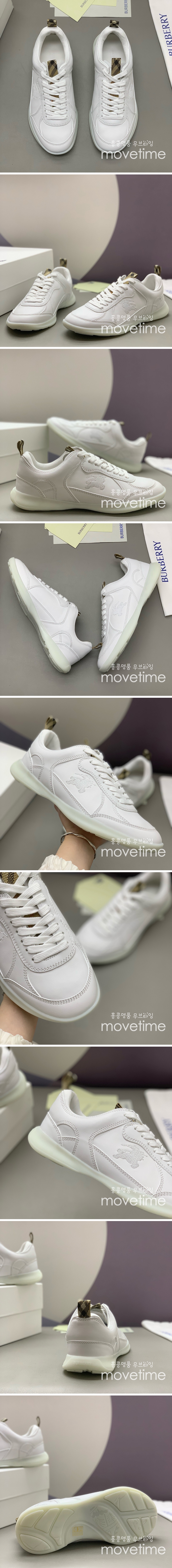 [홍콩명품.Burberry] 버버리 25SS 로고 레더 가죽 스니커즈 운동화 (화이트), SE4917, PMD, 명품스니커즈,운동화,구두,로퍼,하이탑,신발