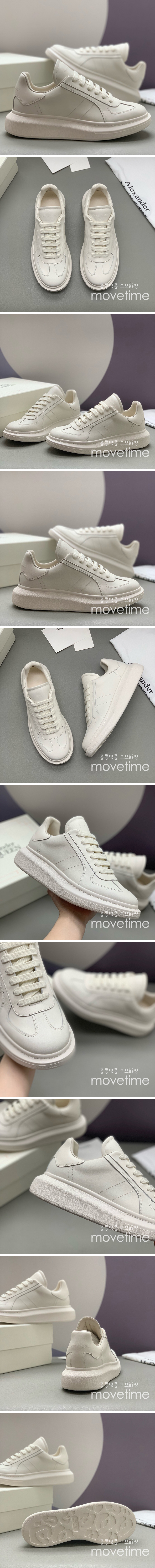 [홍콩명품.McQueen] 알렉산더맥퀸 25SS 로고 남여 레더 가죽 스니커즈 운동화 (화이트), SE4924, PMD, 명품스니커즈,운동화,구두,로퍼,하이탑,신발