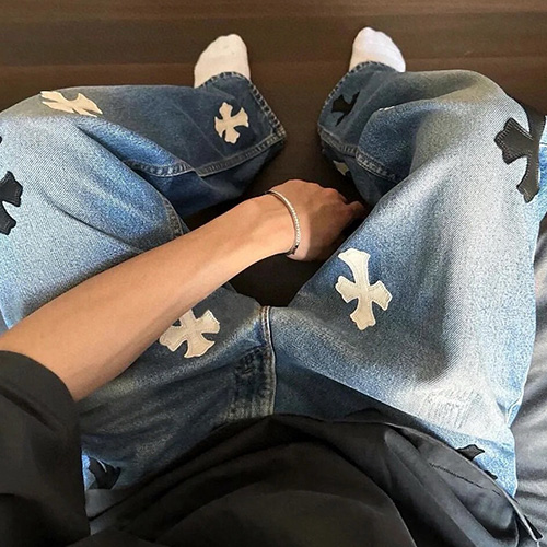 [홍콩명품.Chrome Hearts] 크롬하츠 25SS 로고 데님 팬츠 진 청바지, BM20818, JL, 홍콩명품의류,구매대행,온라인명품