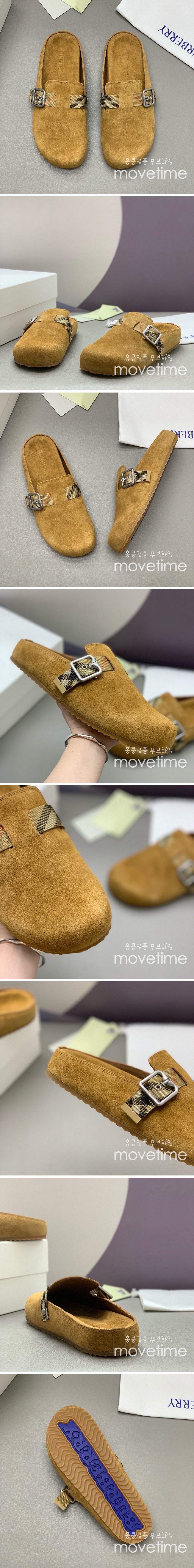 [홍콩명품.Burberry] 버버리 25SS 로고 레더 가죽 바겐스탁 슬리퍼 (카라멜), SE4939, PMD, 명품스니커즈,운동화,구두,로퍼,하이탑,신발