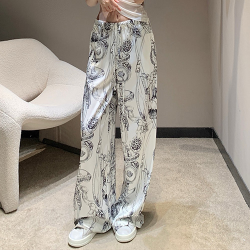 [명품레플리카.Hermes] 에르메스 25SS 로고 패턴 여성 오버핏 팬츠 바지 (2컬러), BM20876, 13C, 홍콩명품의류,구매대행,온라인명품