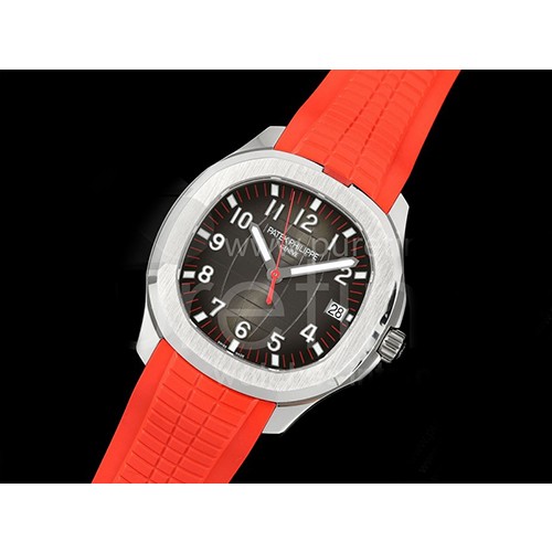 [홍콩명품시계.PATEK PHILIPPE] 파텍필립 아쿠아넛 5167 그레이 다이얼, 레드 고무밴드스트랩