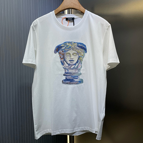 [홍콩명품.VERSACE] 베르사체 25SS 로고 자수 반팔 티셔츠 (2컬러), BM20891, JU, 홍콩명품의류,구매대행,온라인명품
