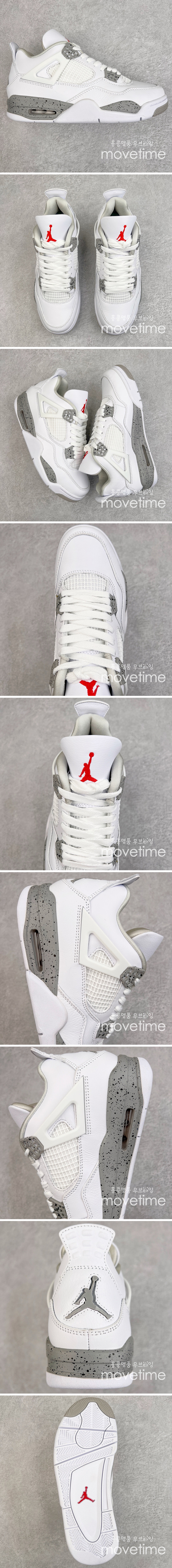 [홍콩명품.NIKE] 나이키 25SS 로고 남여 에어 조던 AJ4 Retro 스니커즈 운동화 (화이트-그레이), SE5010, S3, 명품스니커즈,운동화,구두,로퍼,하이탑,신발