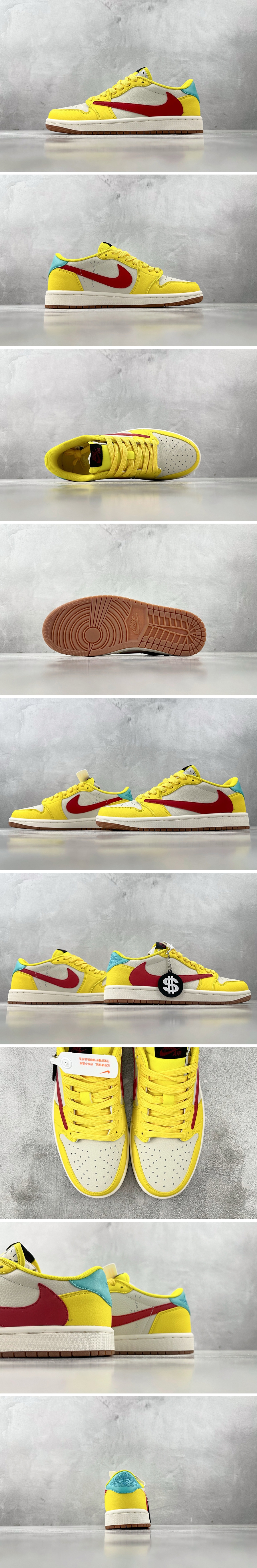 [홍콩명품.NIKE] 나이키 25SS 로고 남여 에어 조던 AJ1 로우탑 스니커즈 운동화 (노랑-레드), SE5027, S3, 명품스니커즈,운동화,구두,로퍼,하이탑,신발